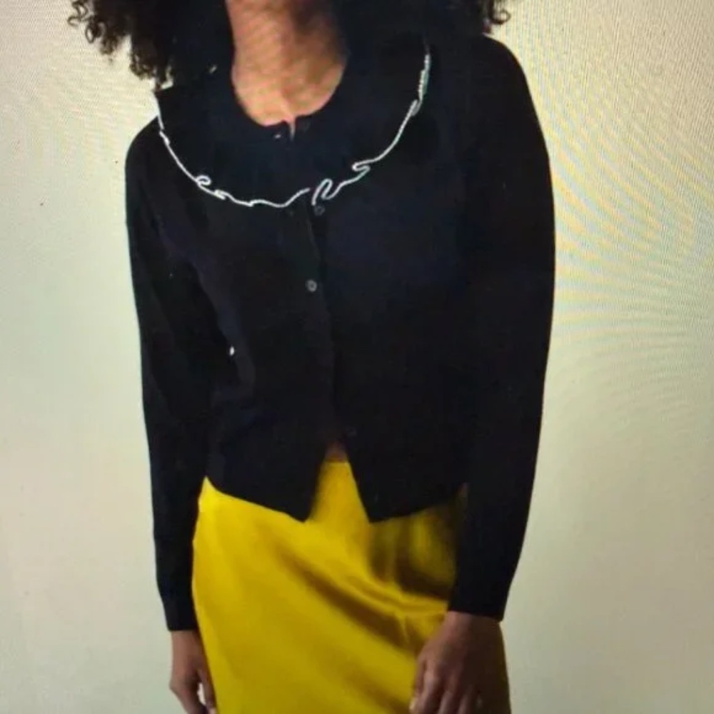 Doen Grazia Merino Wool Cardigan in Navy Blue Size XS NWT